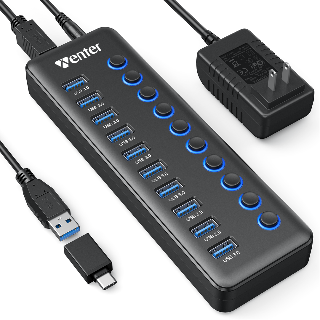 copy of Powered USB Hub, Wenter 10 Port 36W Powered USB 3.0 Splitter ...