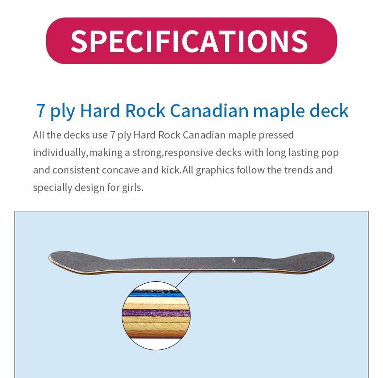 100% professional Canadian maple skateboard PSYCHOS brand skates