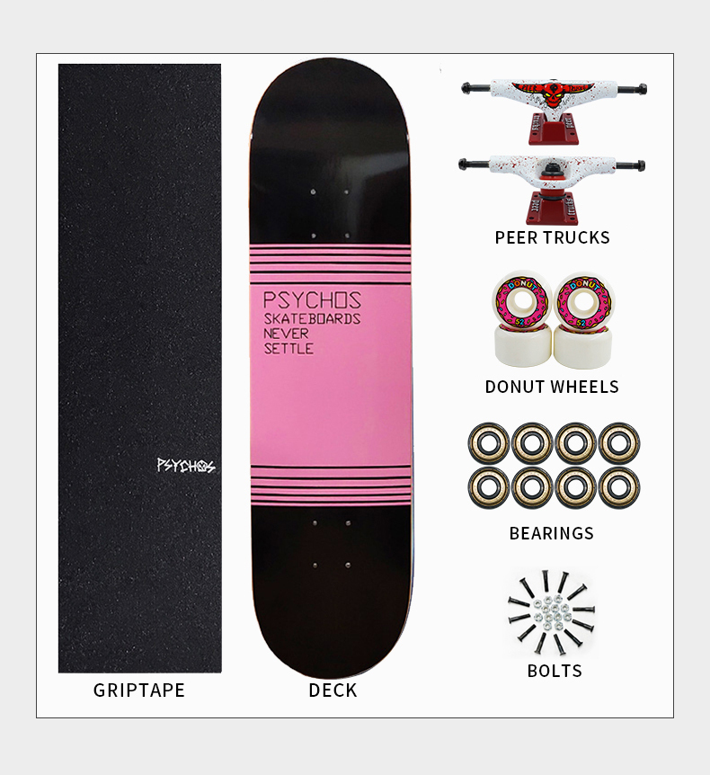 100% Canadian maple skateboards PSYCHOS brand professional skateboard