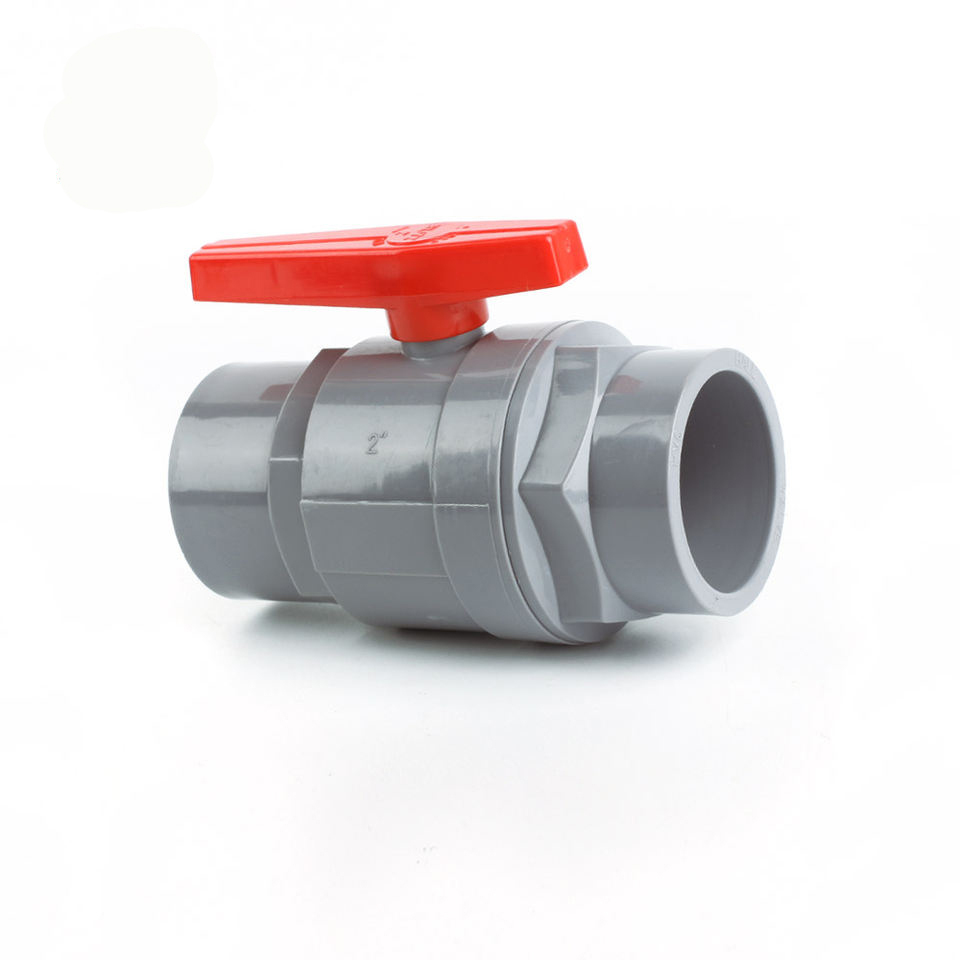 2 inch Plastic Red Handle PVC Two Pieces Ball Valve