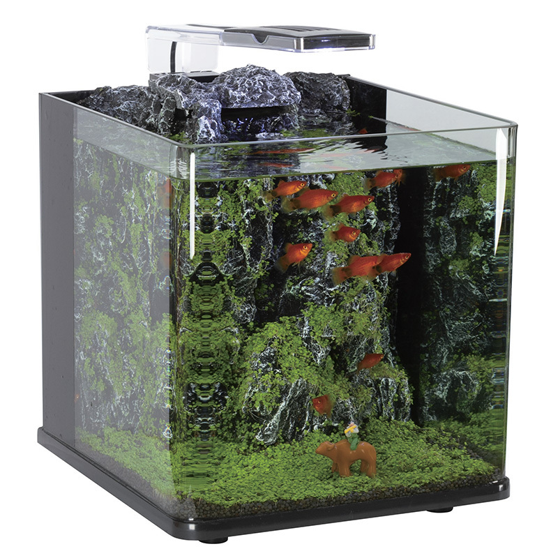 Nano Trapezium Glass Aquarium Fish Tank with Internal Filter