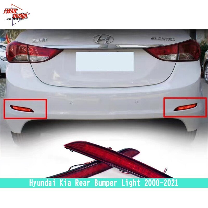 2Pcs/Set LED lights Upgrade Bumperlights Rear lamp Accessories New Type rearlights Tail Bumperlamp For Hyundai Kia 2000 - 2021