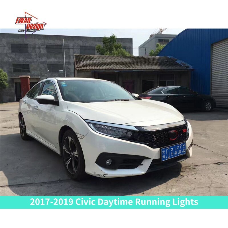 1/Set 2PCS New Type Style Light DRL 2020 Daytime Running Lights Front Bumper Light LED Streamer For Civic 2016 2018