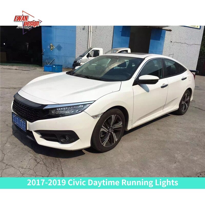 1/Set 2PCS New Type Style Light DRL 2020 Daytime Running Lights Front Bumper Light LED Streamer For Civic 2016 2018