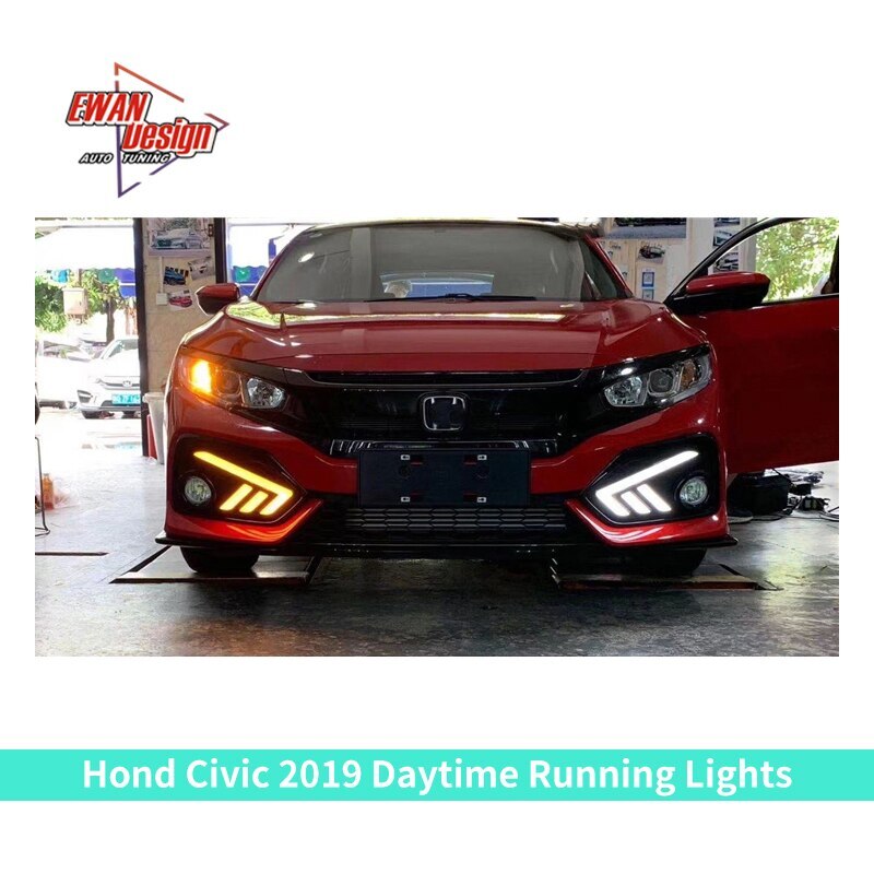 New Type Style Light DRL 2022 Style Daytime Running Lights Light Lens LED Streamer For Civic 2019 2020 Hatchbeck