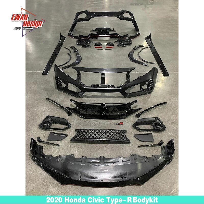 New Type Body Kit New Style Bumper 2017 - 2021 Upgrade 2021 Type-RBody Kit Type R For Honda Civic