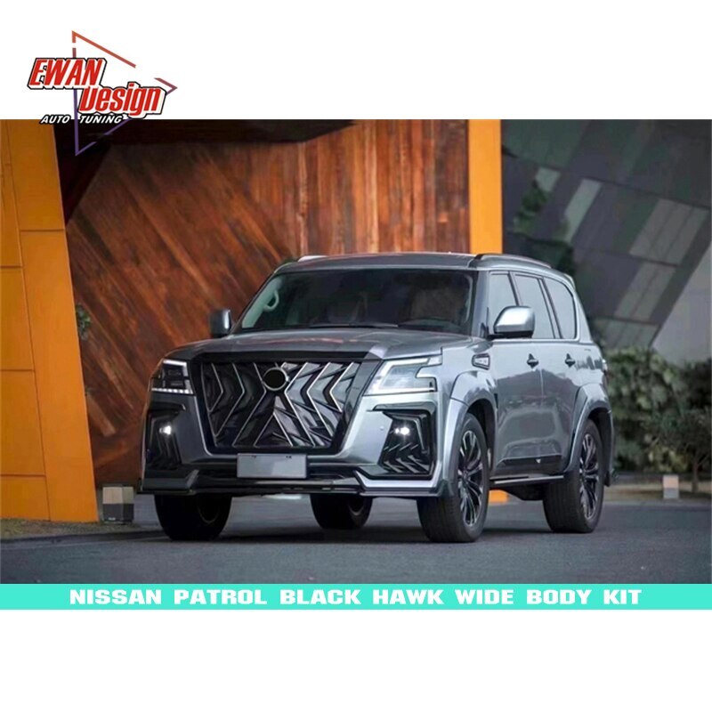 New Type Style Black Hawk Body Kit 2021 Bumper Parts Accessories For Nissan Patrol 2017 - 2020