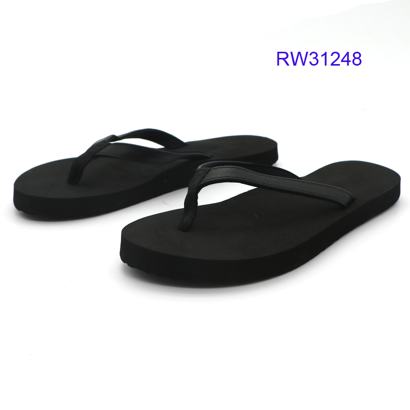 black flat flip flops
