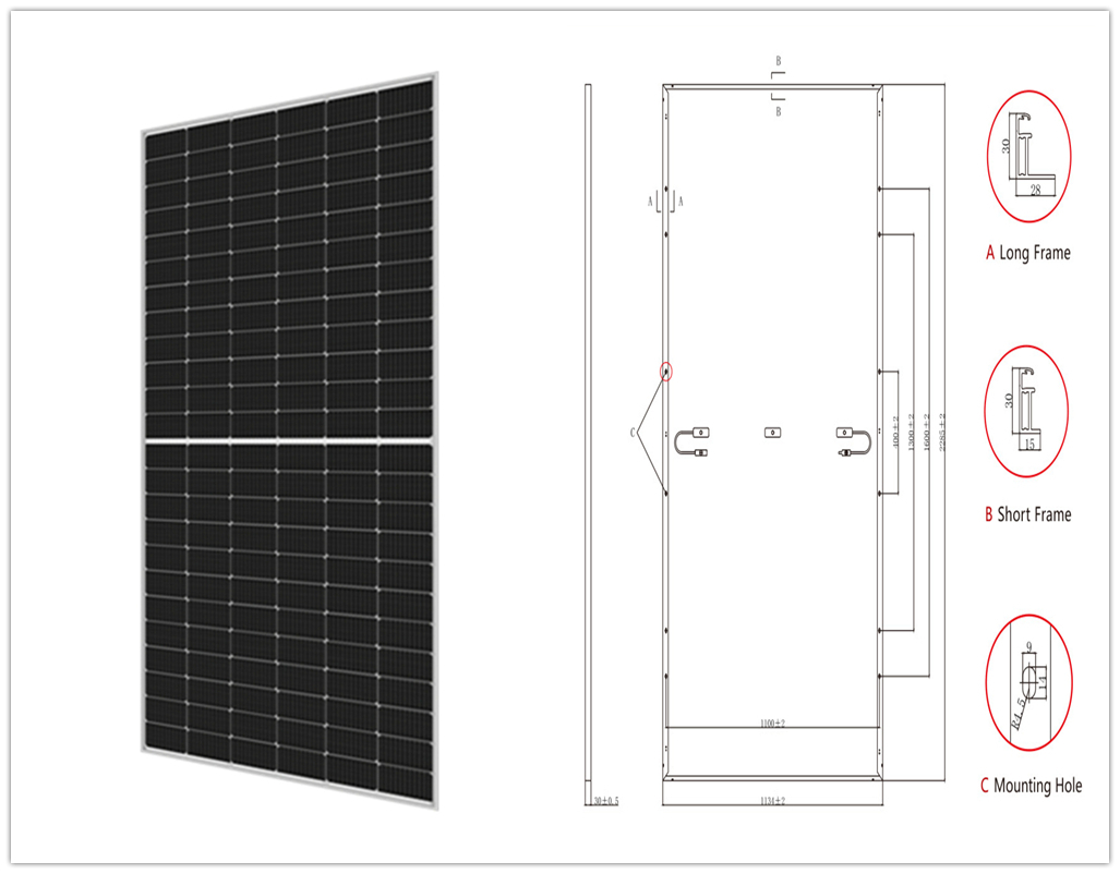 Factory Ntopcon 560W High Efficiency 30years Warranty 144cells 182mm Half Cell 11bb PV Solar Energy Panels Monocrystalline Photovoltaic Solar Module with TUV