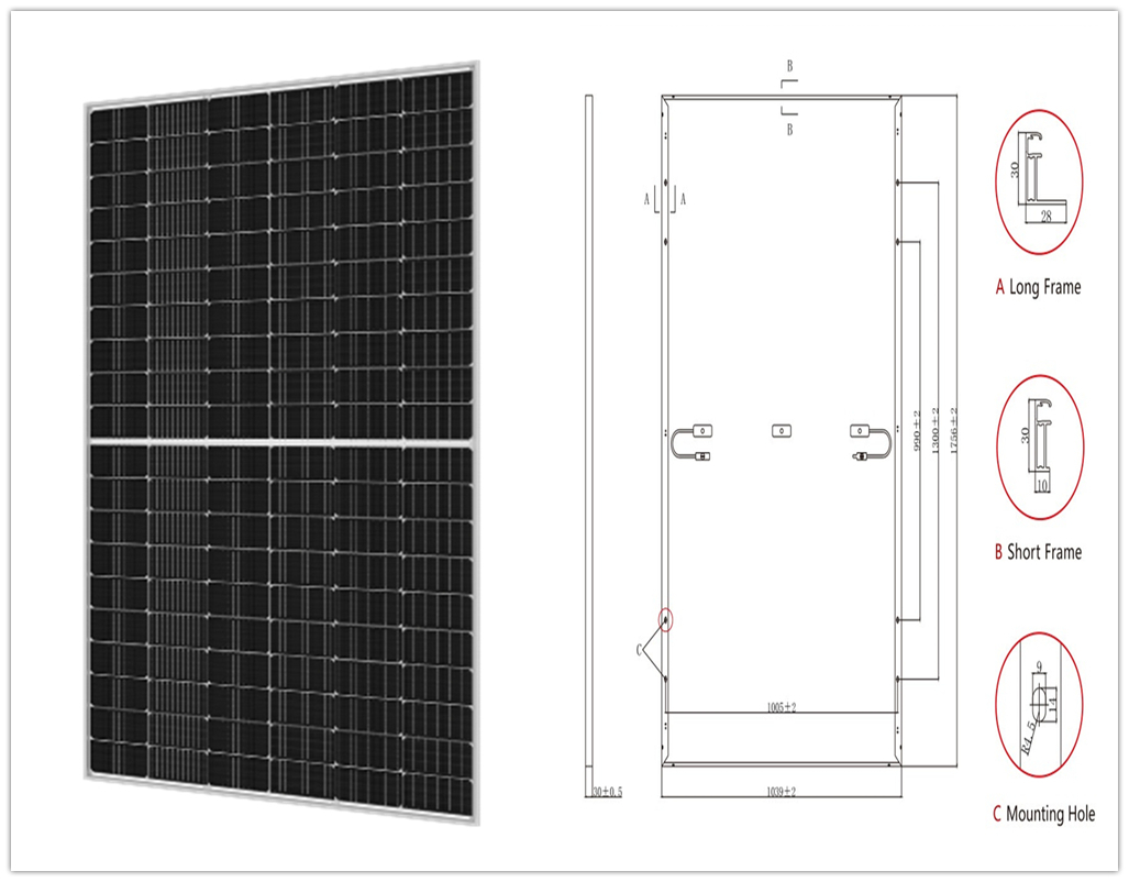 Ntopcon 390W High Efficiency 30years Warranty 120cells 166mm Half Cell 9bb PV Solar Energy Panel Monocrystalline Photovoltaic Solar Energy Module with TUV ISO