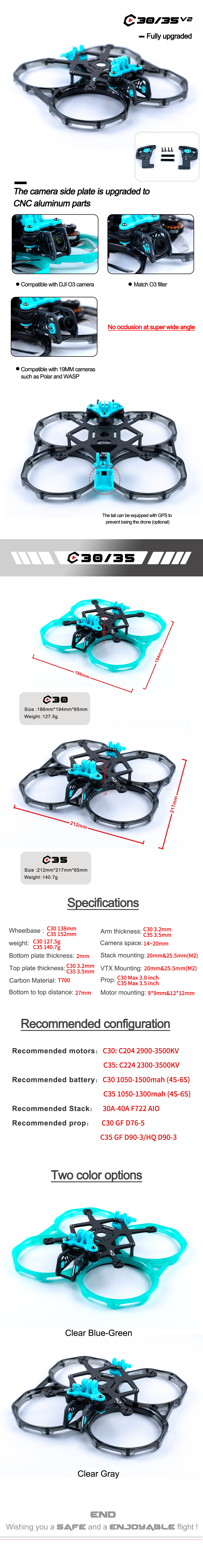 Axisflying cineon C35 V2 / 3.5inch indoor cinewhoop / cinematic shooting frame kit - GPS TPU C35 frame kit cinematic drone,cinewhoop drone,longrange drone,freestyle drone,fpv drone,fpv quads,3.5" cinematic drone,3.5" cinematic quads,3.5" cinewhoop quads,3"cinewhoop quads,3"cinematic quads,the same as dji quads