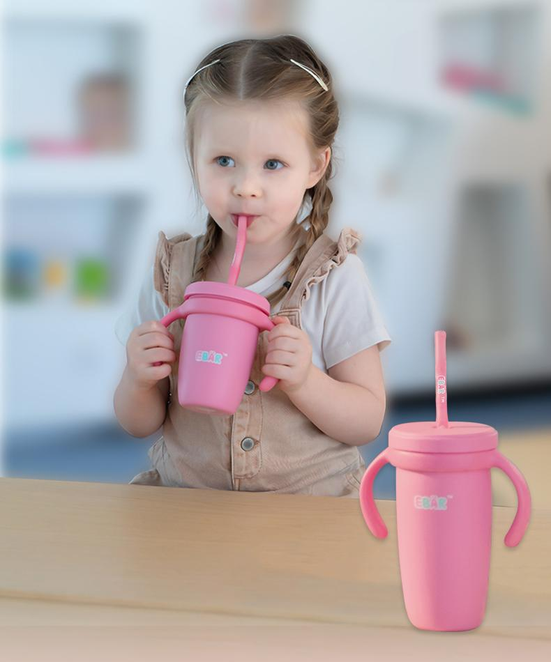 EBÄR Germany  Ebarkids Silicone Toddler Sippy Cup with Straw and handles 3  in 1