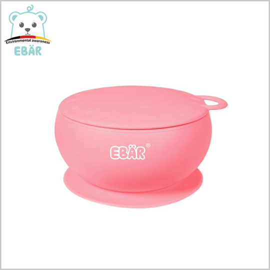 EBÄR Germany  Ebarkids Baby Silicone Suction Bowl with lid and 2 spoons - Mushie  Bowl Monster shape