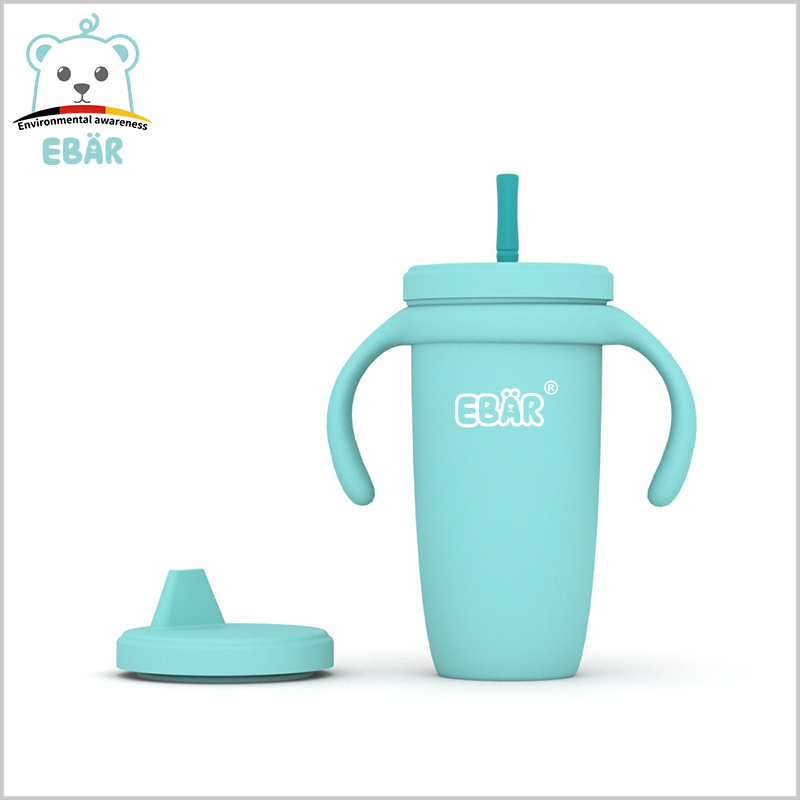EBÄR Germany  Ebarkids Silicone Toddler Sippy Cup with Straw and handles 3  in 1