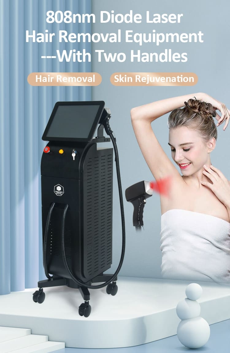 Professional 2 Handles Laser Hair Removal Machine Honkay