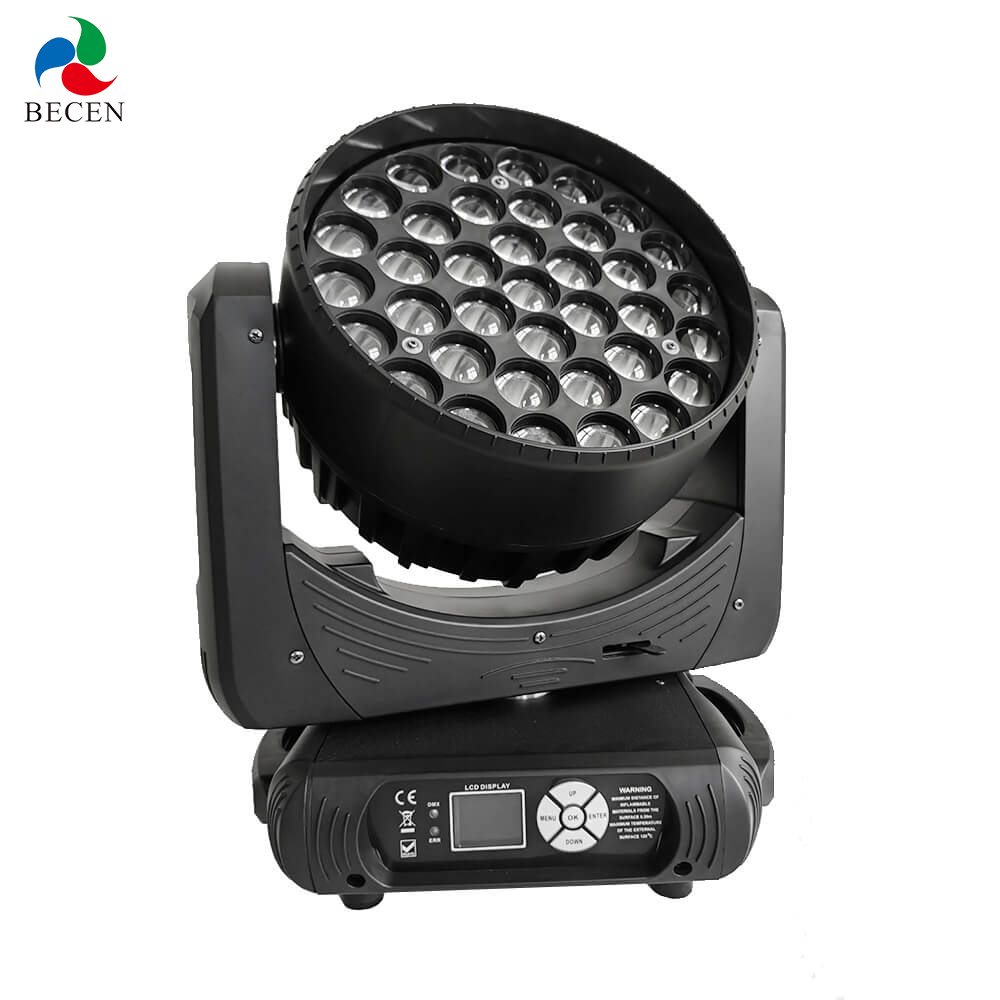 BECEN 37x15W RGBW 4in1 Led Zoom Wash Moving Head Light Stage Light