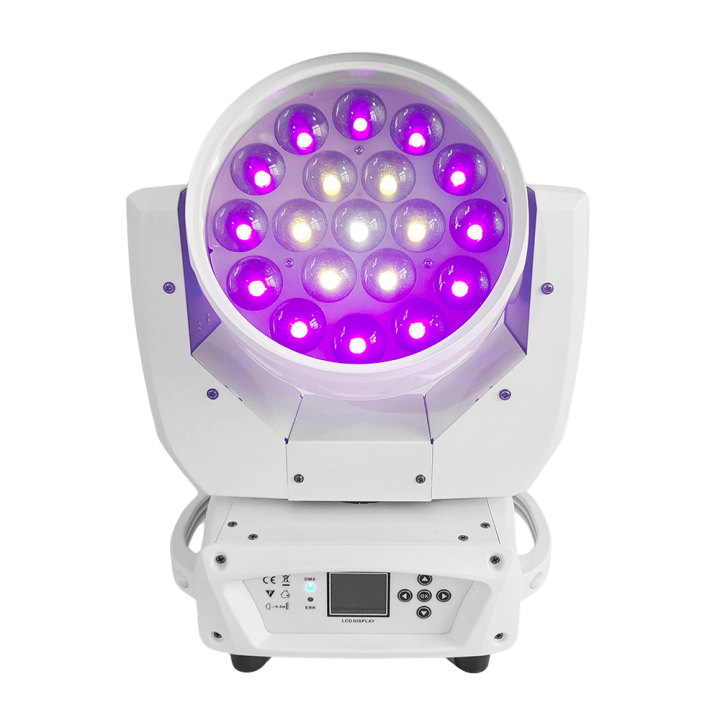 BECEN White 19X15W RGBW 4in1 Wash/Zoom Led Moving Head Light For