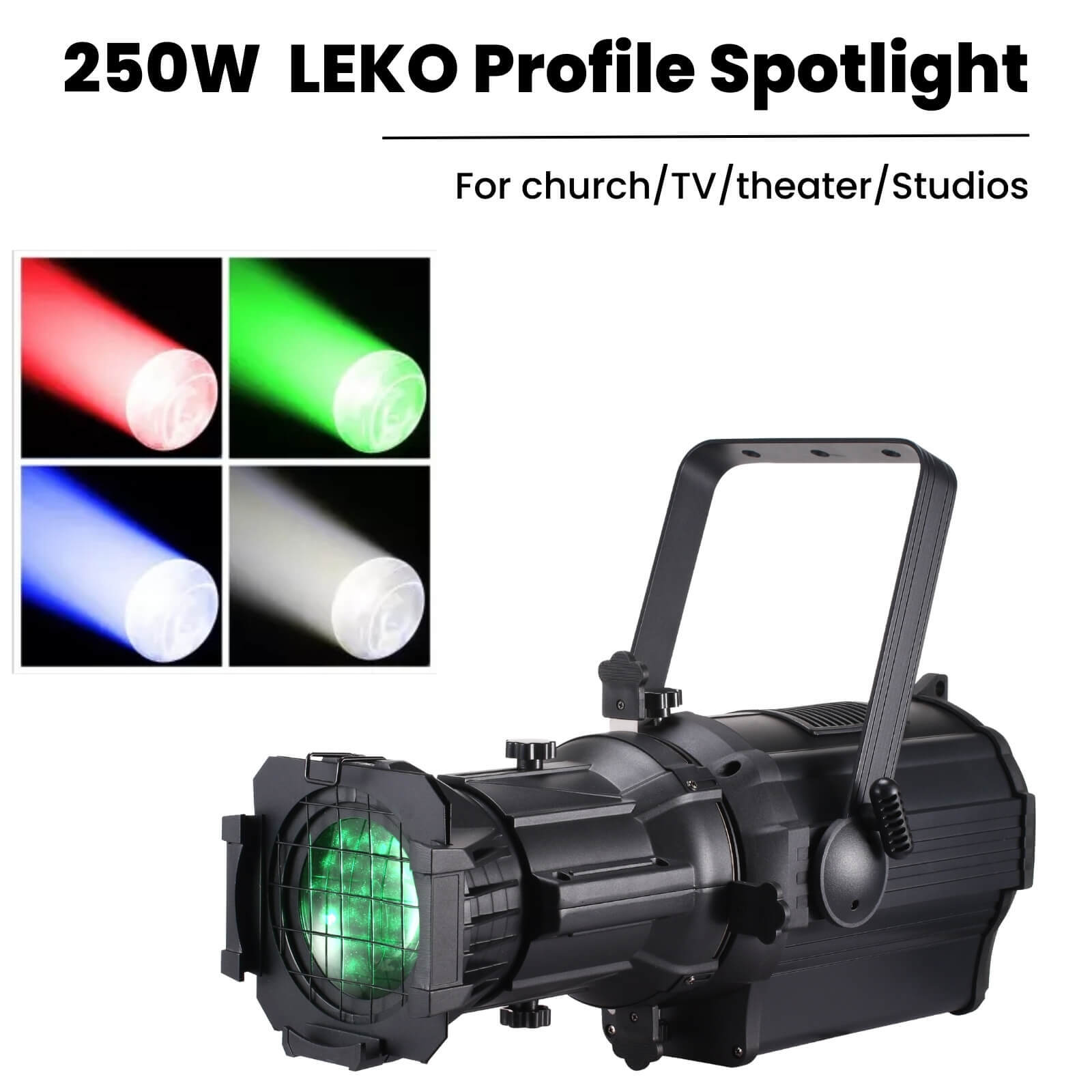 LED 250W RGBW 4in1 LEKO Profile Spotlight Light Audio Church Concert