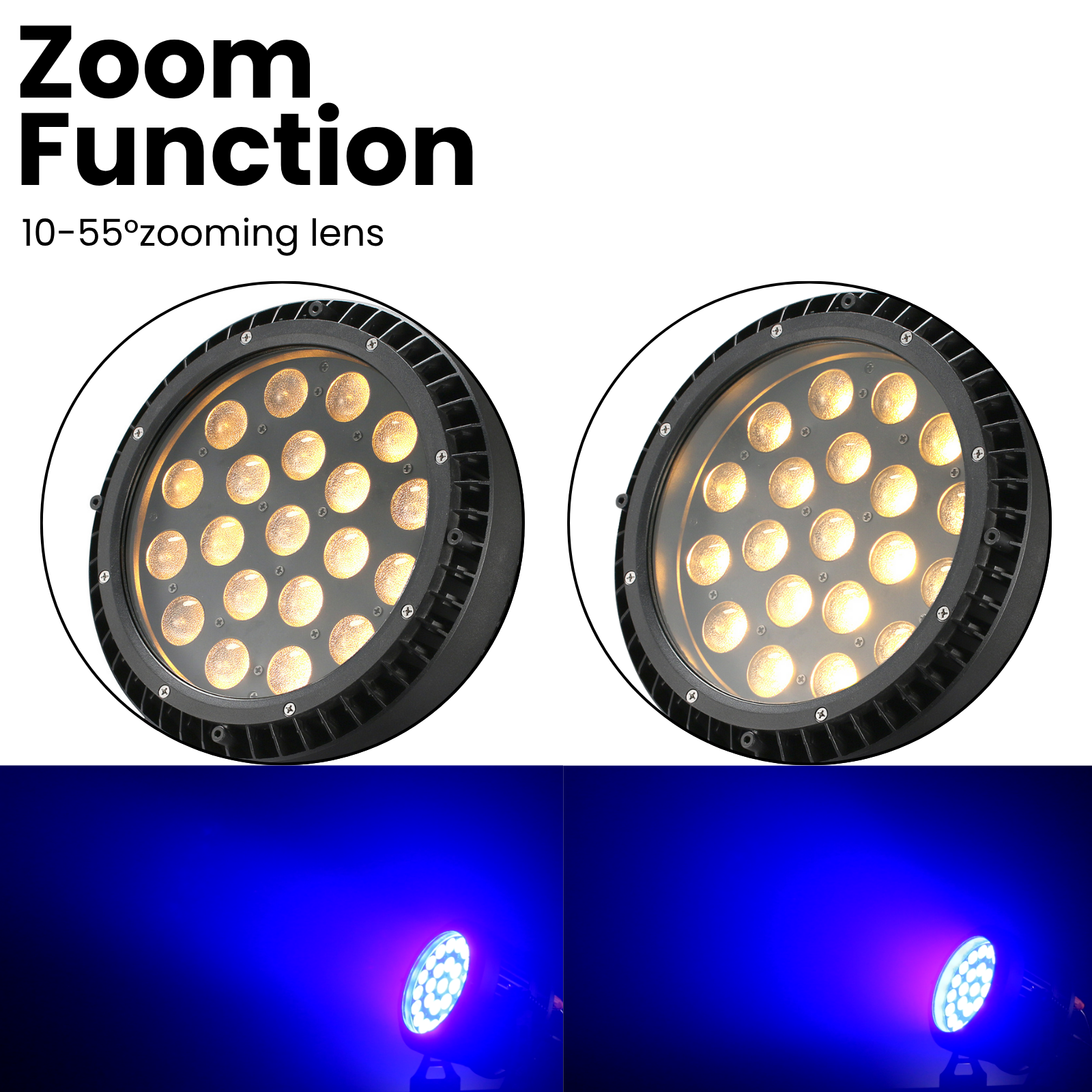 IP65 20x18w 6in1 Led Par Light Zoom 10-55 degree 7/11CH For Church