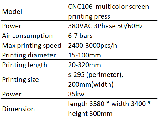 Xinzhong CNC106 Automatic servo multicolor color wheel factory round oval flat square plastic container glass metal uv led bottle screen printing printer machine