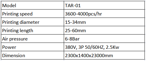 One color 1 station automatic hot stamping machine for round metal plastic hot stamp printer press wine spirit vodka cap cosmetics jar tube TAR-01