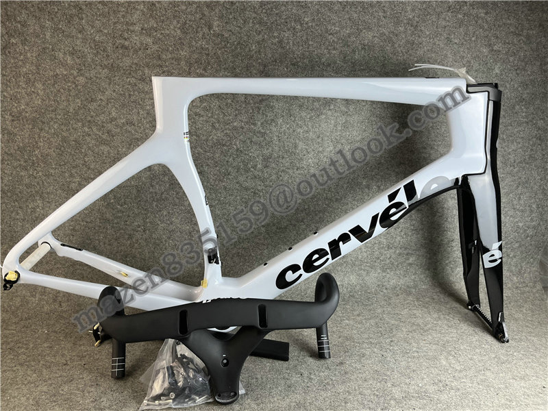 T1000 UD Glossy White Black Cervelo S5 Carbon Road Bike Frames