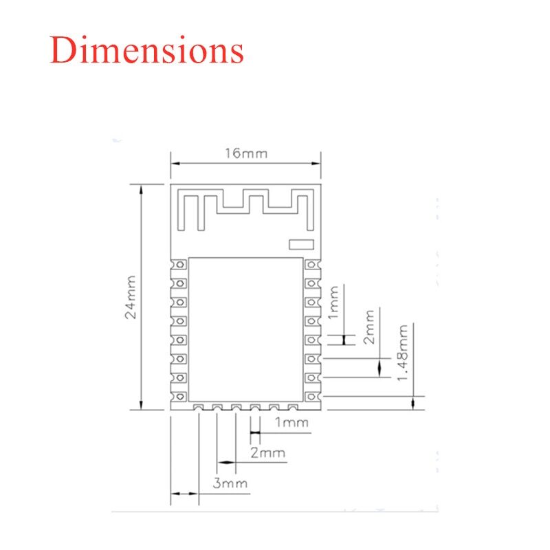 esp-12e Dimensions