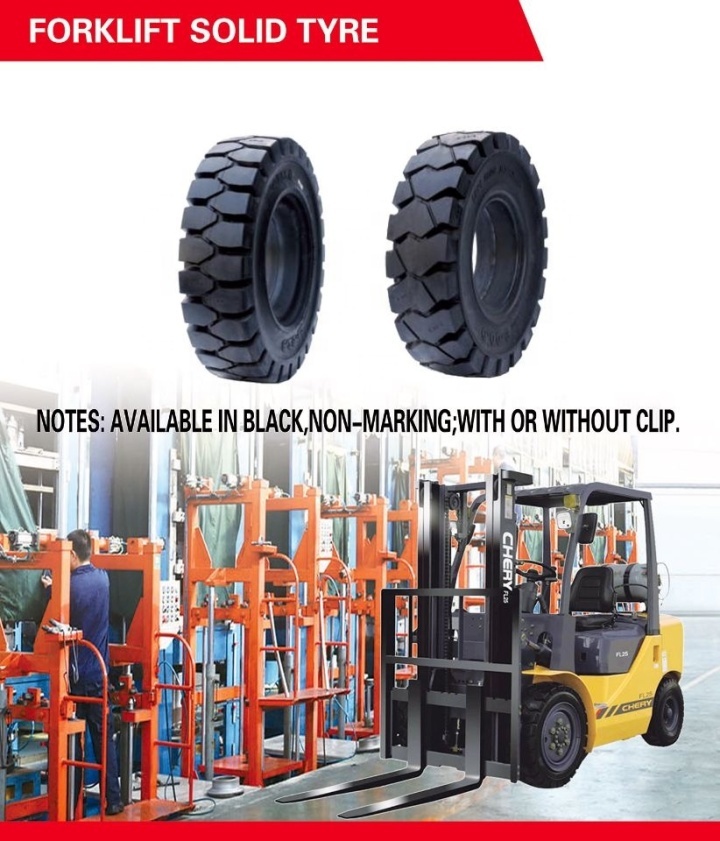 6.50-10 Forklift solid rubber tires Solid tire for forklift with good quality  