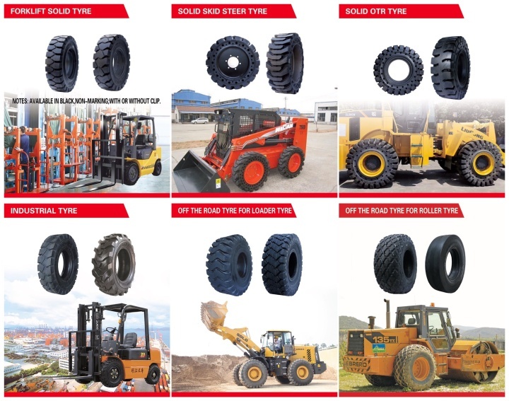 6.50-10 Forklift solid rubber tires Solid tire for forklift with good quality  
