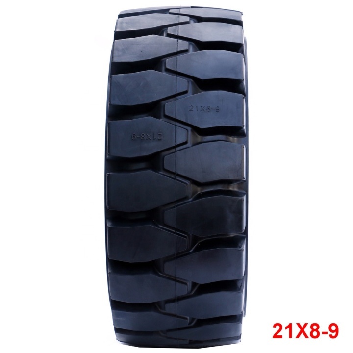 concrete pan solid rubber wheel tyre 21x8 - 9 forklift tyre for buffer bumper car  
