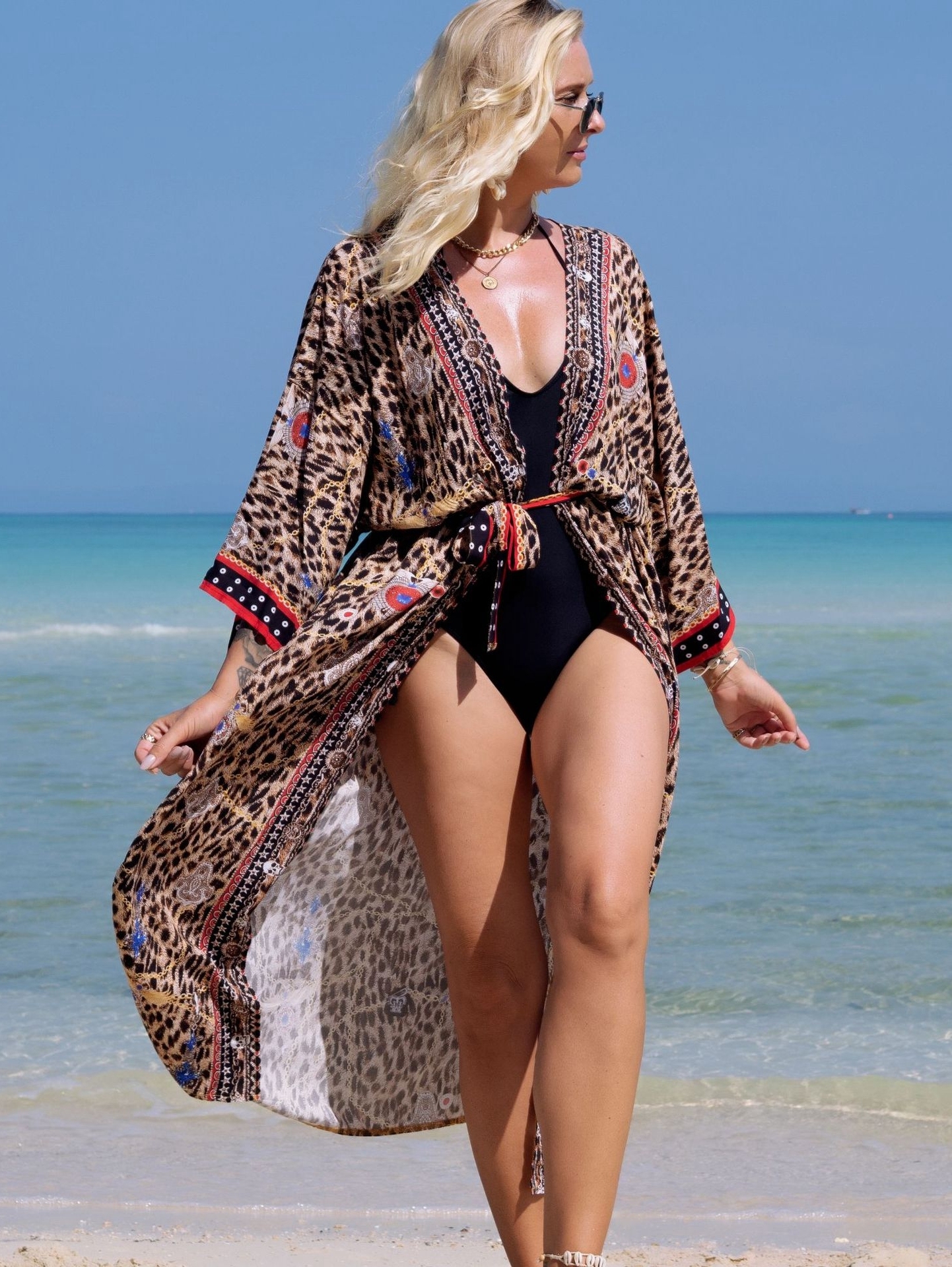 Leopard swimsuit cover up best sale