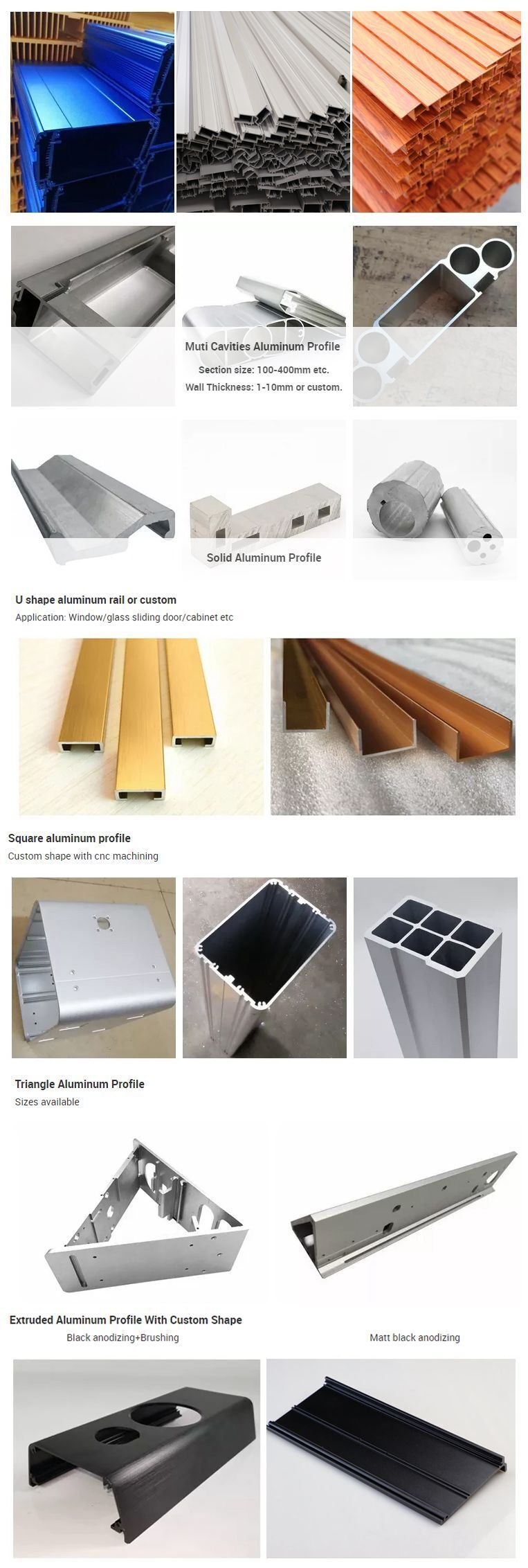 factory custom all kinds of aluminium extrusion profiles factory price 6061 aluminium extrusion aluminum profile