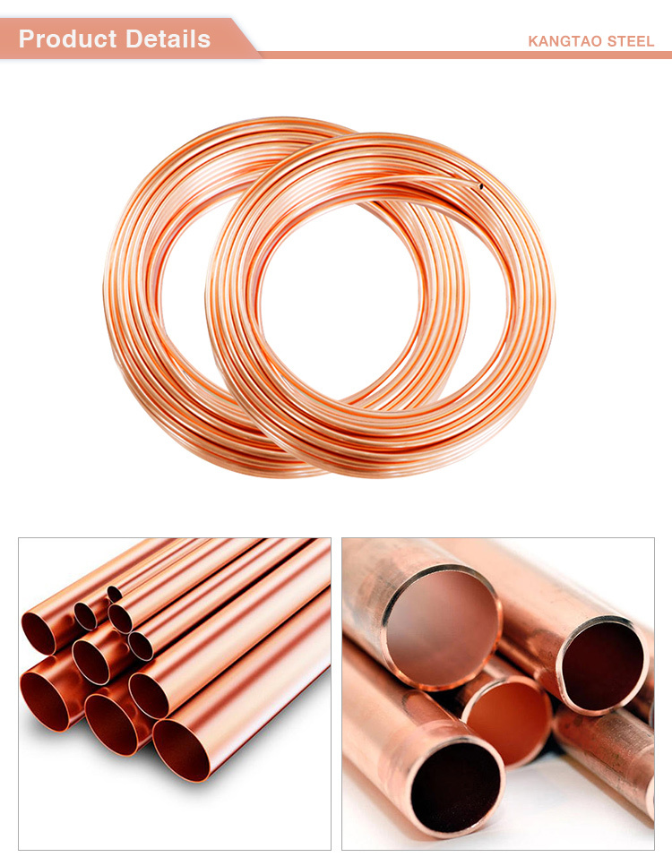 Custom size copper pipe 15mm tube 3/8" insulated copper pipes for air conditioners copper pipes coils