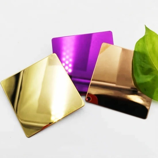 AISI SS color sheet 8K Golden Mirror Finish 201 304 316 430 Decorative Stainless Steel Sheet Plate
