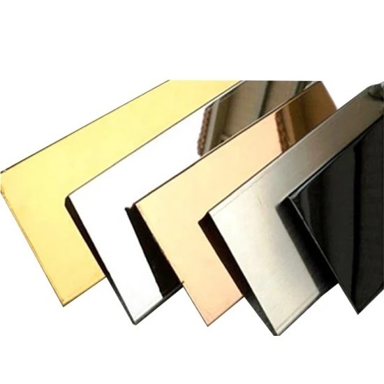 AISI SS color sheet 8K Golden Mirror Finish 201 304 316 430 Decorative Stainless Steel Sheet Plate