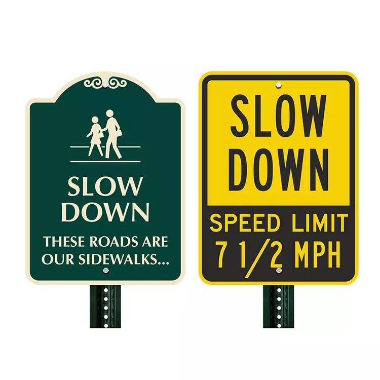 Wait slow down. Slow down. Speed limit Slow. Slow down Road sign.