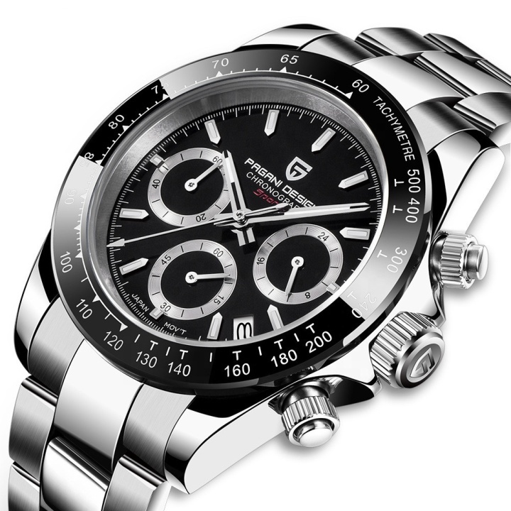 Top Brand Pagani Design 1644 Mechanical Stainless Steel Chronograph Automatic Watch