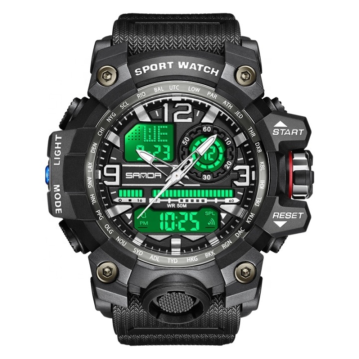 Sanda 3133 trendy fashion men's sport waterproof multi-function digital wrist watch