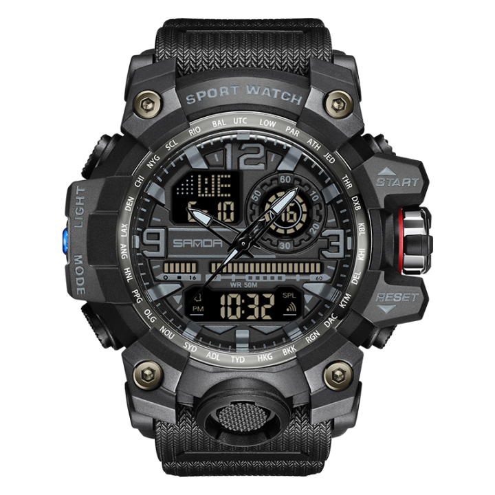 Sanda 3133 trendy fashion men's sport waterproof multi-function digital wrist watch