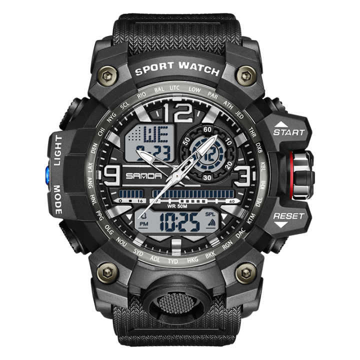 Sanda 3133 trendy fashion men's sport waterproof multi-function digital wrist watch