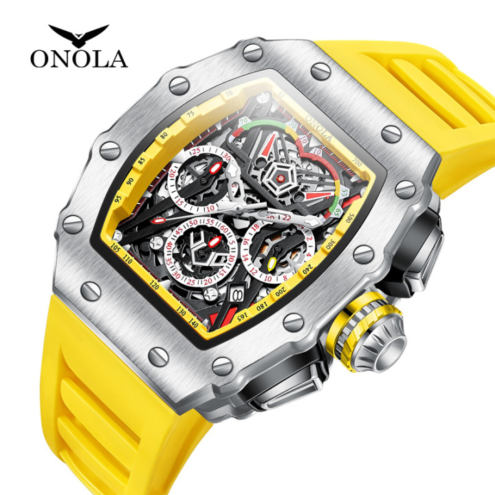 ONOLA 6827 Luminous Waterproof Wrist Watch Men's Quartz Watches With Chronograph Analog