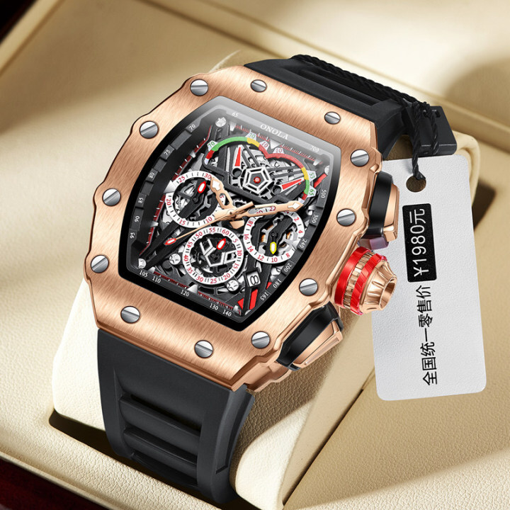 ONOLA 6827 Luminous Waterproof Wrist Watch Men's Quartz Watches With Chronograph Analog