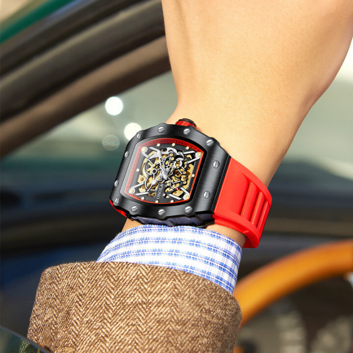 Fashion ONOLA 3829 Men's Watch Luxury Automatic Mechanical Watches Stylish Hollow Waterproof Watches 