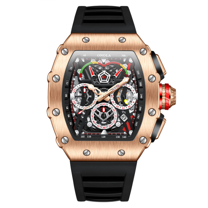 ONOLA 6827 Luminous Waterproof Wrist Watch Men's Quartz Watches With Chronograph Analog