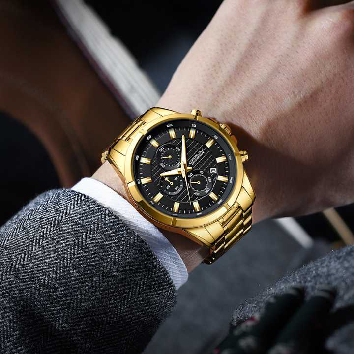 CRRJU 2308 new arrival 316L stainless steel band luminous men quartz watch