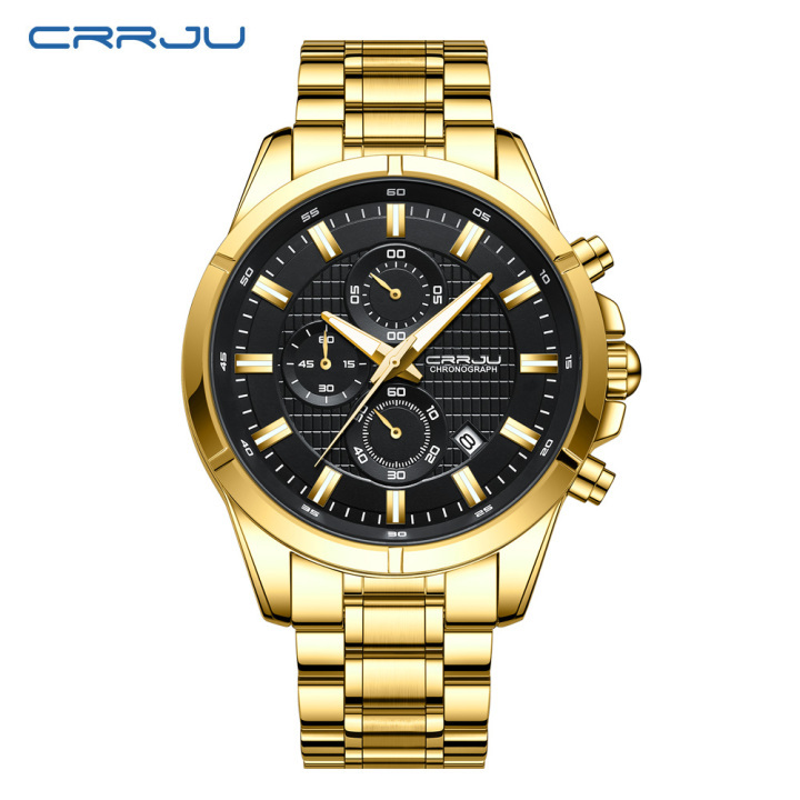 CRRJU 2308 new arrival 316L stainless steel band luminous men quartz watch
