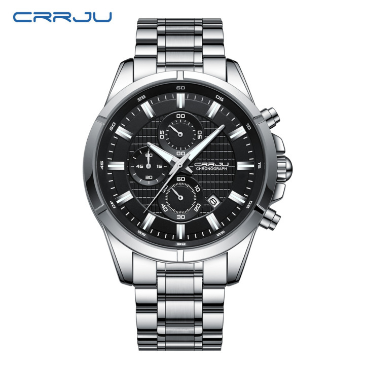 CRRJU 2308 new arrival 316L stainless steel band luminous men quartz watch