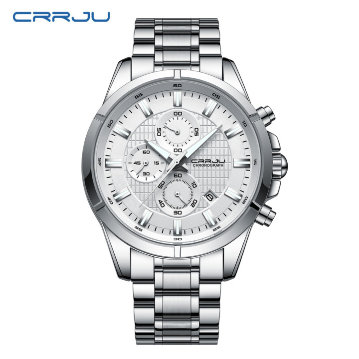 CRRJU 2308 new arrival 316L stainless steel band luminous men quartz watch