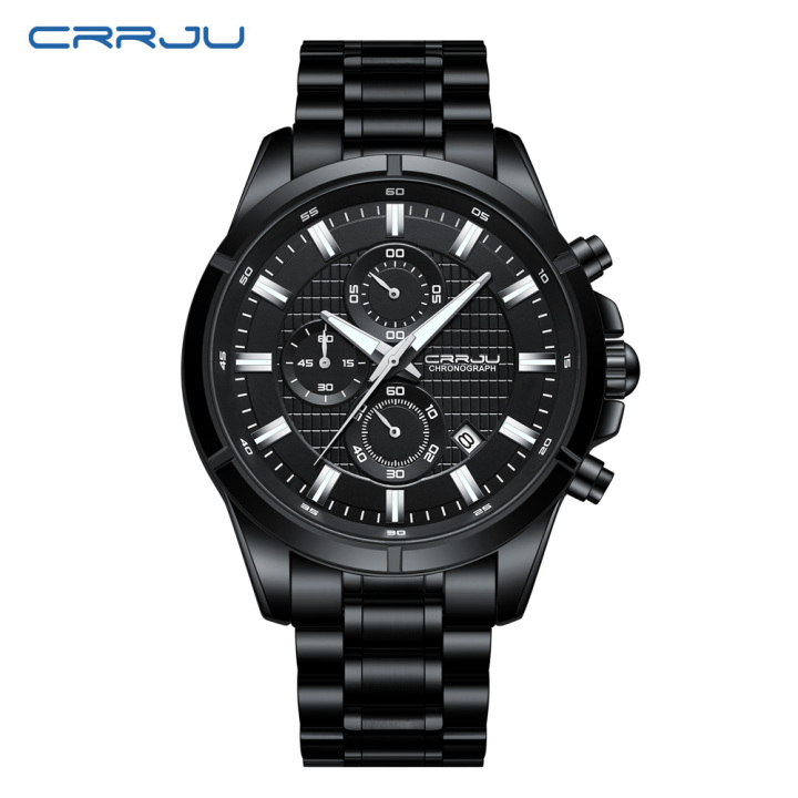 CRRJU 2308 new arrival 316L stainless steel band luminous men quartz watch