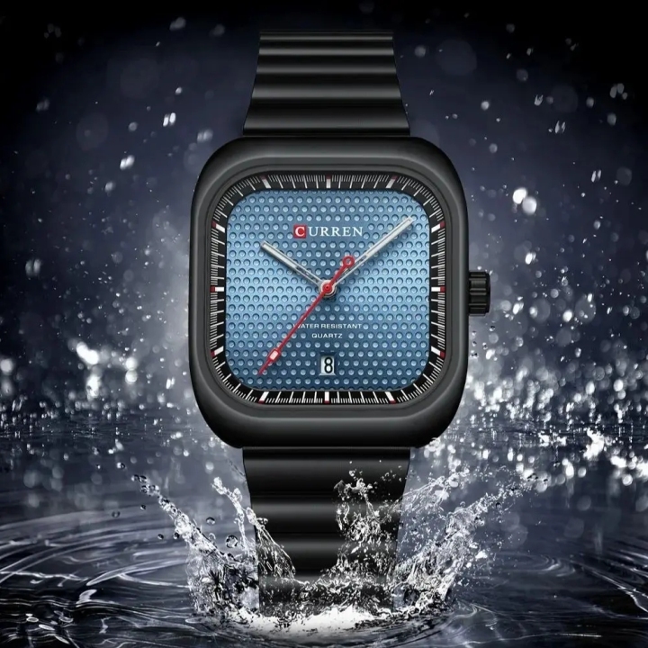 CURREN 8460 new arrival Sport Square Dial Quartz Men's Wristwatches Stainless Steel Bracelet